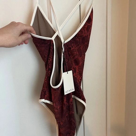 RARE NWT acacia swimwear Ivy Full-piece Amber Python medium snakeskin - Picture 3 of 7